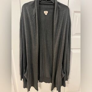 Wilfred Lightweight Open Front Casual L/S Cardigan - Dark Gray - XXS